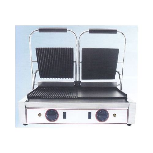 PIASTRA GHISA DOPPIA LISCIA RIGATA PANINI TOAST PIZZE RS1697