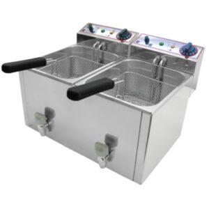 FRIGGITRICE ELETTRICA PROFESSIONALE 10+10 LITRI CM 52X45X34 RS1012