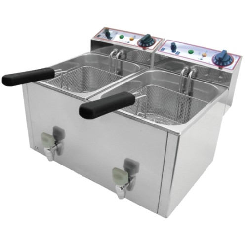 FRIGGITRICE ELETTRICA PROFESSIONALE 10+10 LITRI CM 52X45X34 RS1012