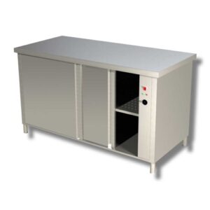 TAVOLO 120X60X85 ACCIAIO INOX 430 CALDO SCALDA RISCALDA PIATTI RISTORANTE PIZZERIA RS4587