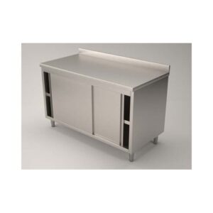 TAVOLO 130X100X85 ACCIAIO INOX 304 ARMADIATO ALZATINA RISTORANTE PIZZERIA RS5767