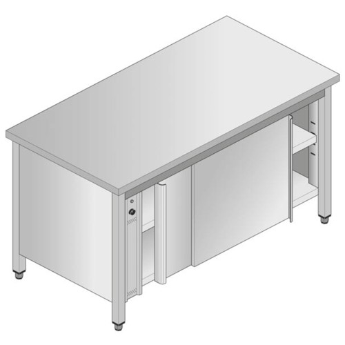 TAVOLO 180X60X85 ACCIAIO INOX 304 CALDO SCALDA RISCALDA PIATTI RISTORANTE PIZZERIA RS5806