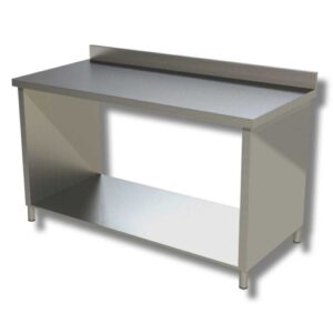 TAVOLO 40X70X85 ACCIAIO INOX 304 SU FIANCHI RIPIANO ALZATINA RISTORANTE RS8150