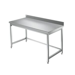 TAVOLO 90X70X85 ACCIAIO INOX 430 SU GAMBE ALZATINA RISTORANTE PIZZERIA RST3939