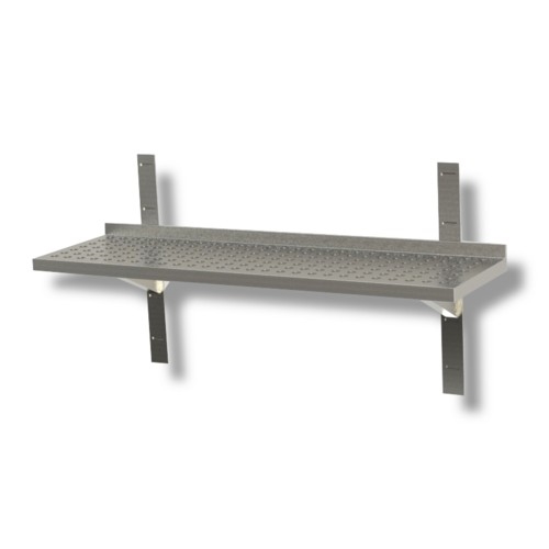 RIPIANO 100X30X4 MENSOLA SINGOLA FORATA ACCIAIO INOX CUCINA RISTORANTE PIZZERIA RS7620