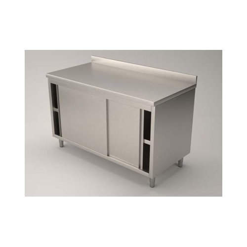 TAVOLO 120X80X85 ACCIAIO INOX 304 ARMADIATO ALZATINA RISTORANTE PIZZERIA RS5698