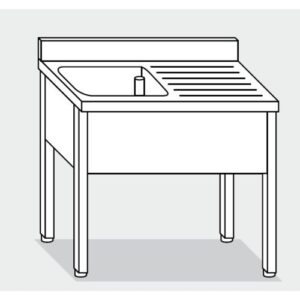 LAVELLO 140X70X85 ACCIAIO INOX 304 SU GAMBE CUCINA RISTORANTE RS5559