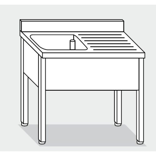 LAVELLO 140X70X85 ACCIAIO INOX 304 SU GAMBE CUCINA RISTORANTE RS5559