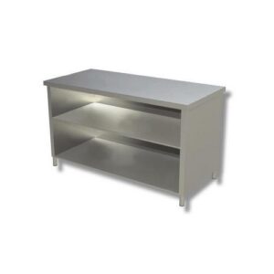 TAVOLO 180X70X85 ACCIAIO INOX 430 A GIORNO RIPIANO CUCINA RISTORANTE RS4230