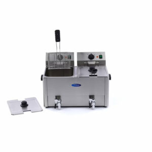 Friggitrice - 2 x 8L - 2 Cestelli - con Rubinetto di Scarico (09300416)
