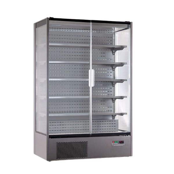 Armadio murale ventilato 3 lati vetro 2 porte. Temperatura positiva. Illuminazione led. Temperatura -1°C/+5°C. Modello VISION 150